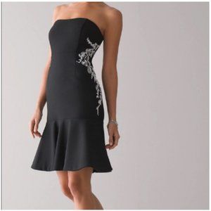 WHBM Beaded Strapless Flounce Dress